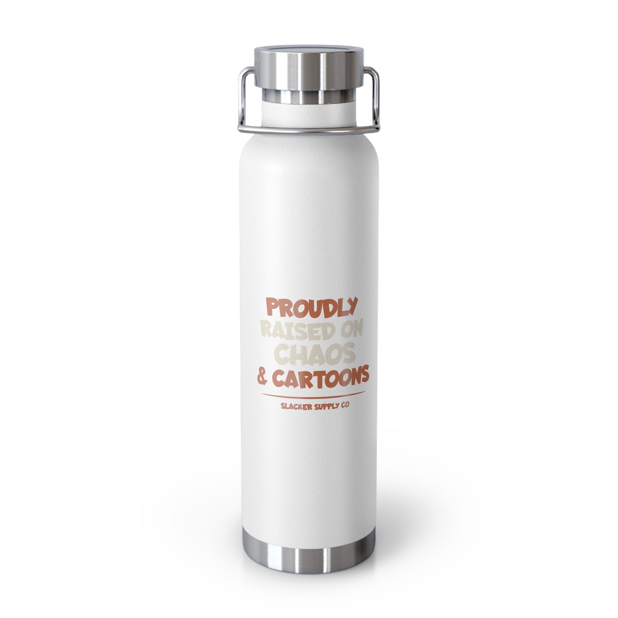Proudly Raised on Chaos & Cartoons — Gen X Water Bottle