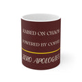 Raised on Chaos, Powered by Coffee — Zero Apologies Mug