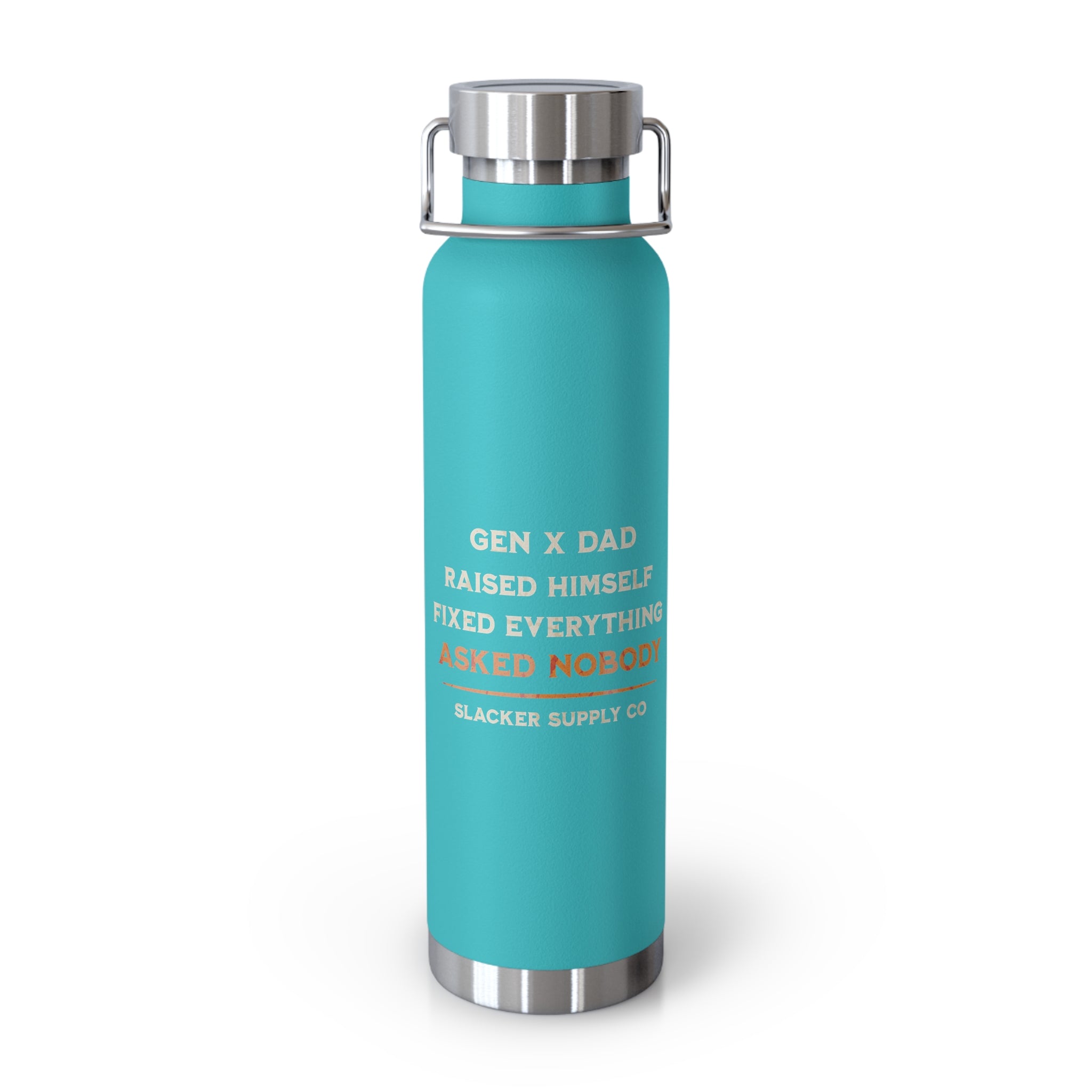 Gen X Dad — Raised Himself, Fixed Everything, Asked Nobody Water Bottle