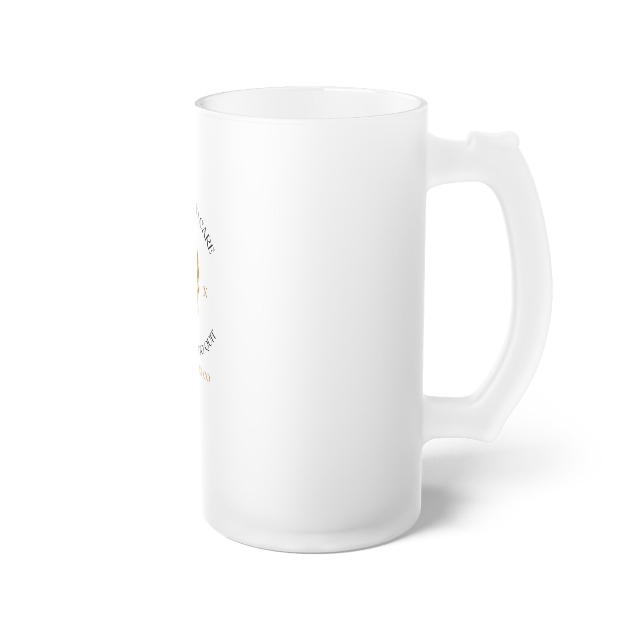 Too Tired to Care, Too Stubborn to Quit — Gen X Frosted Beer Mug