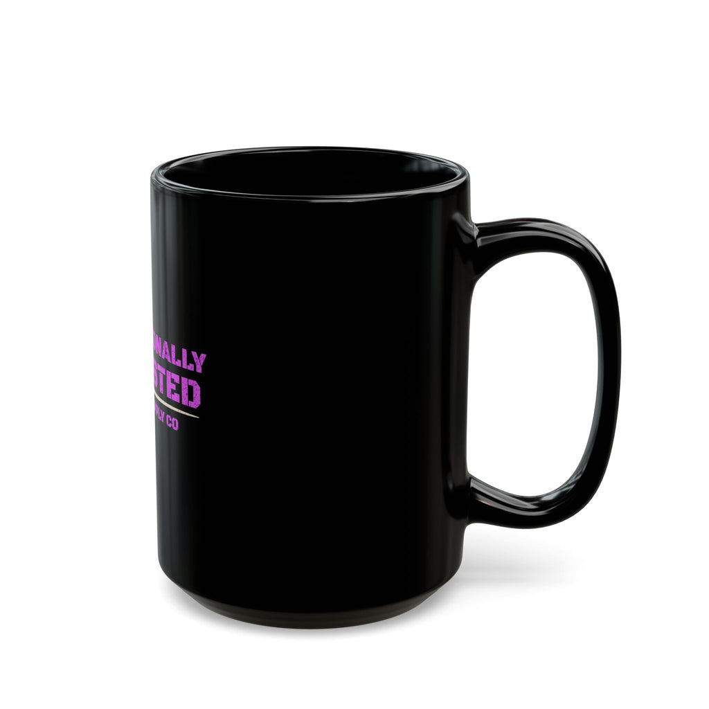 Professionally Exhausted — Black Ceramic Mug