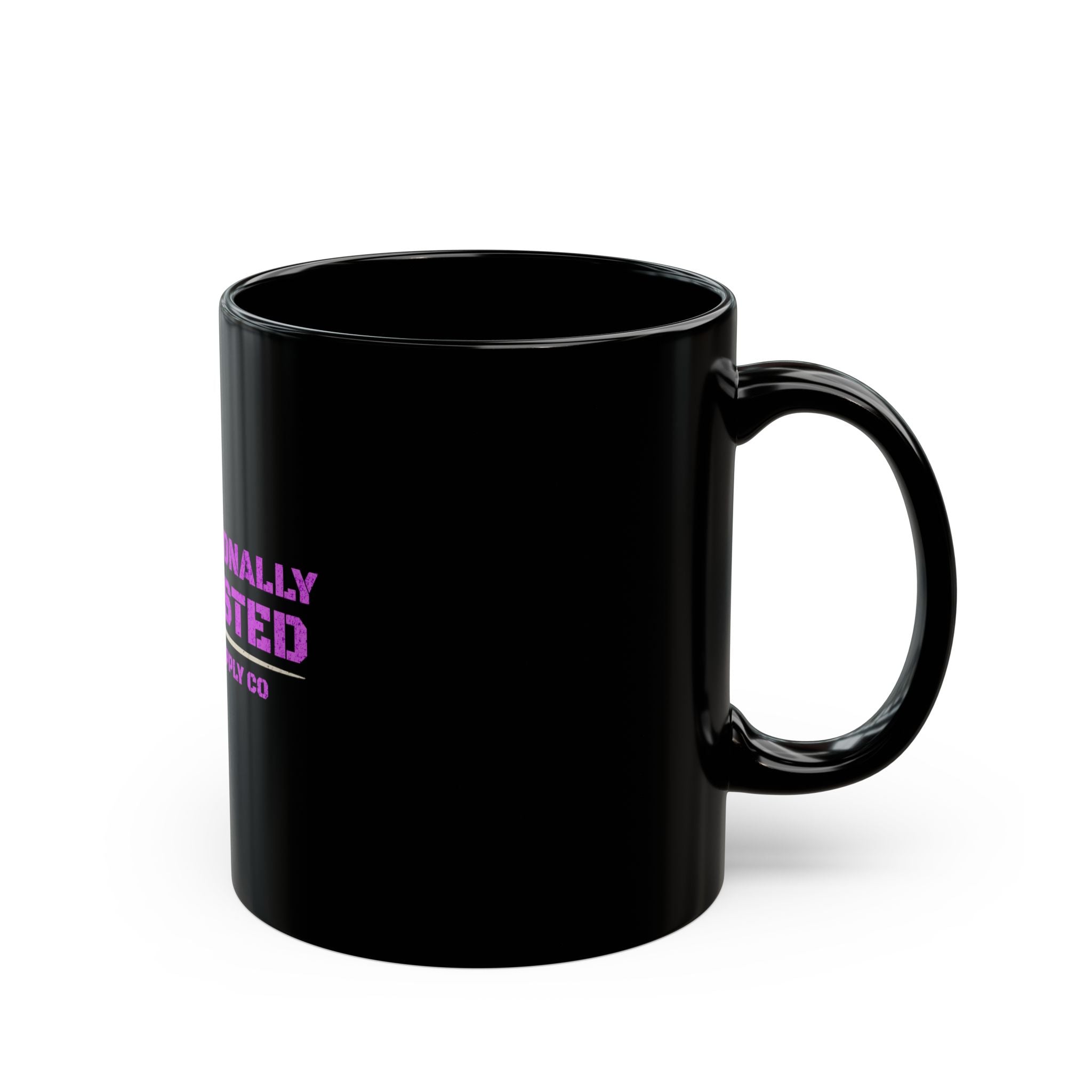 Professionally Exhausted — Black Ceramic Mug