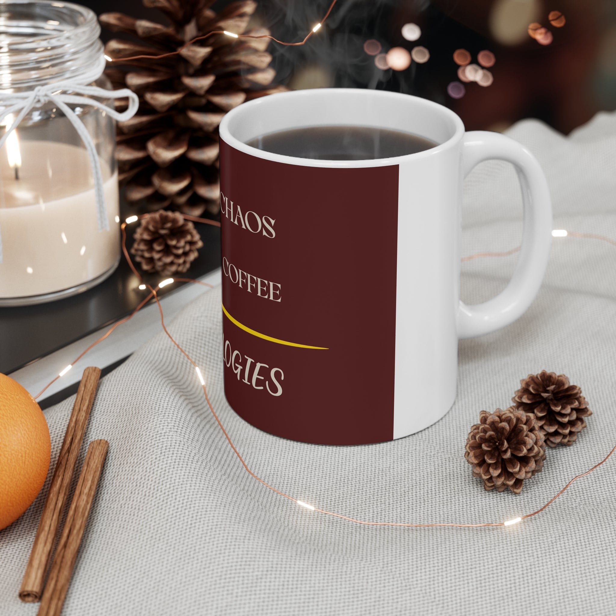 Raised on Chaos, Powered by Coffee — Zero Apologies Mug