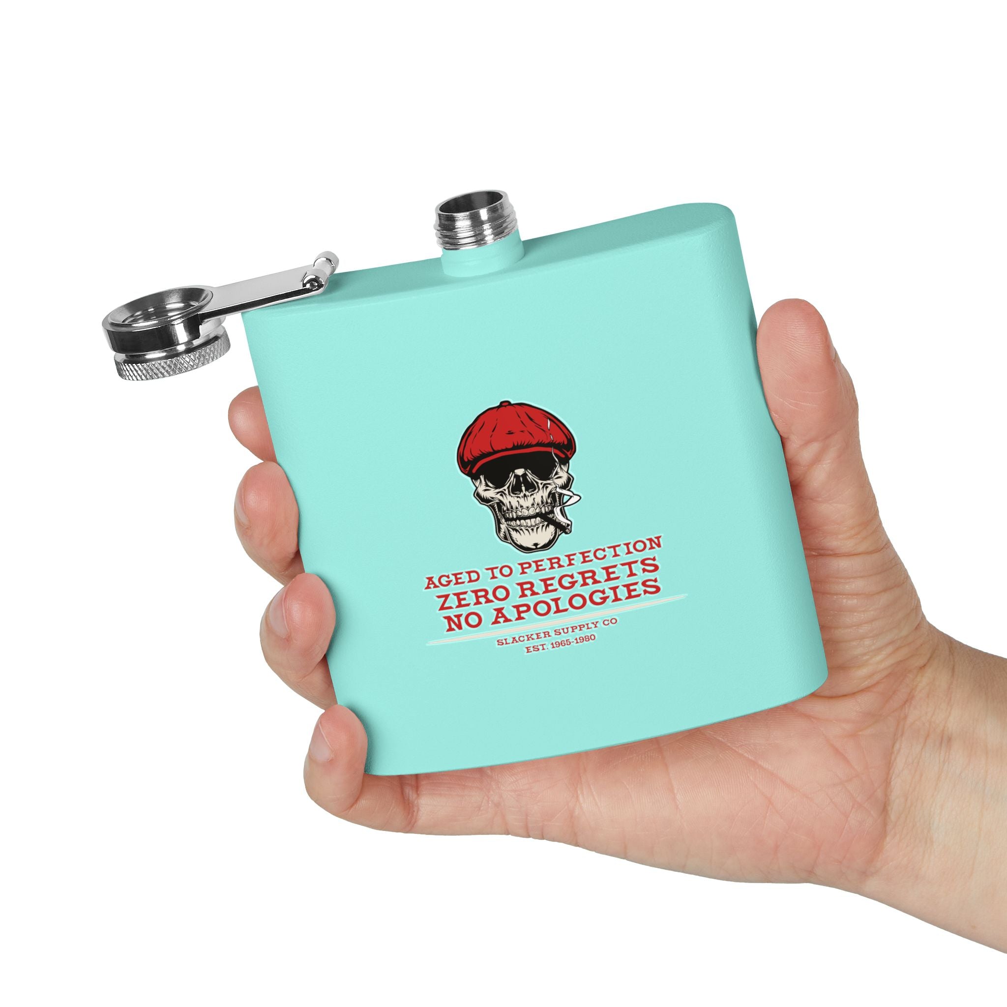 Red Beret Skull Flask