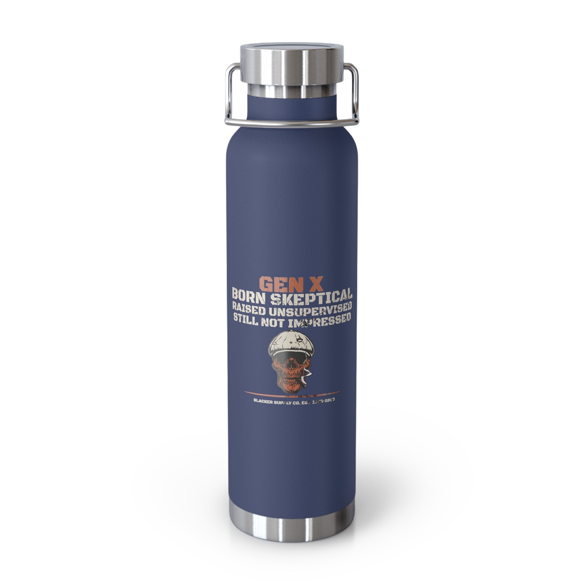 Gen X — Born Skeptical, Raised Unsupervised, Still Not Impressed Water Bottle