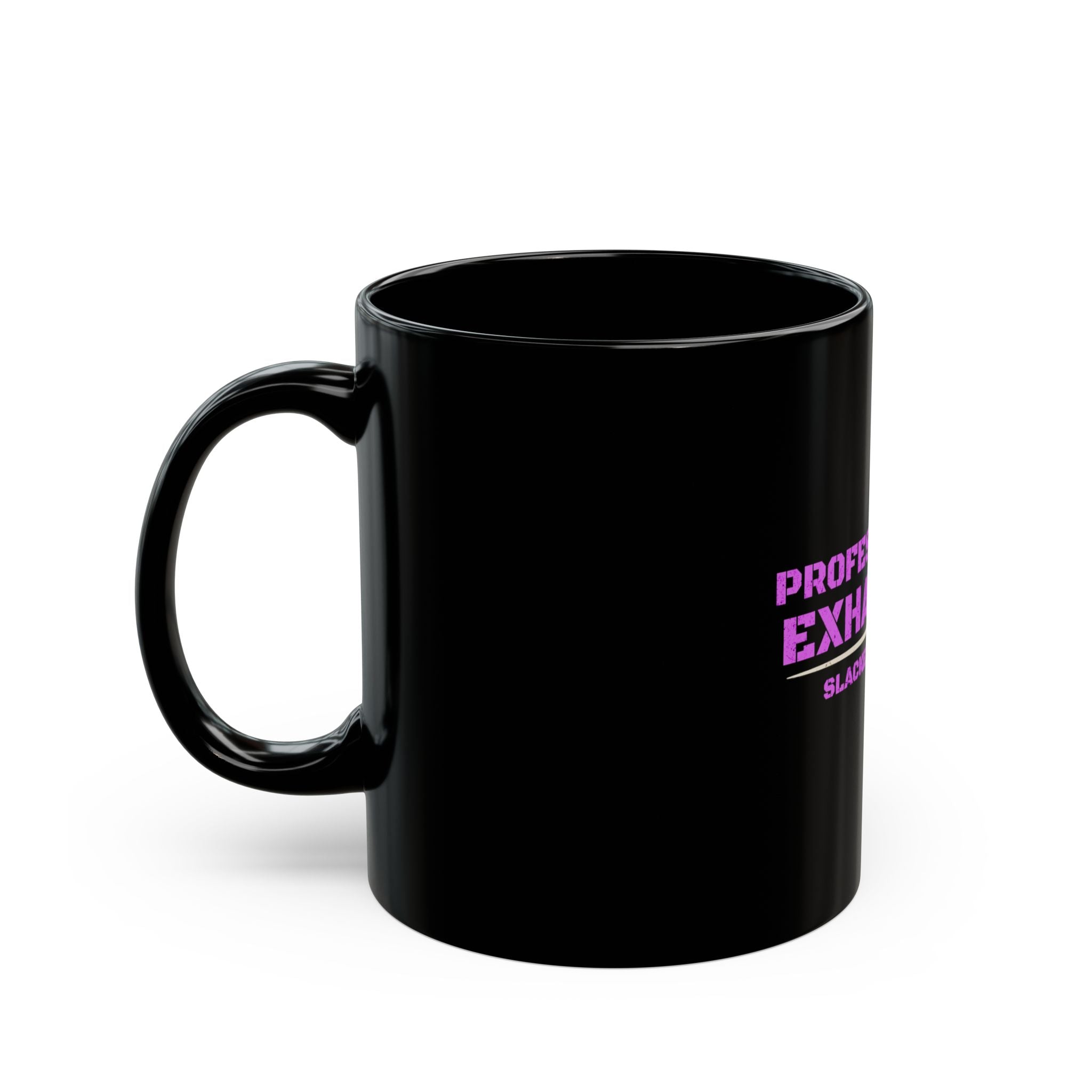 Professionally Exhausted — Black Ceramic Mug