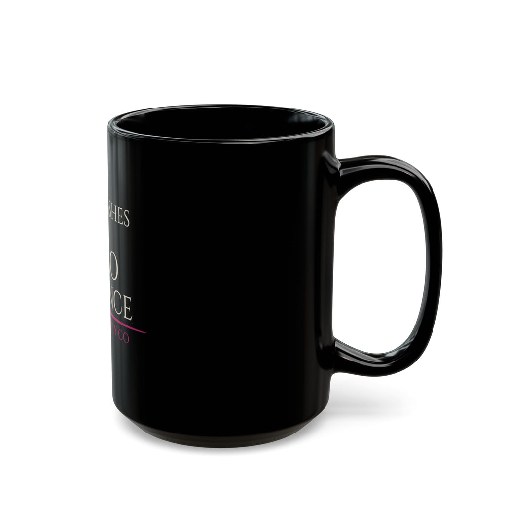 Hot Flashes & Zero Patience — Black Ceramic Mug