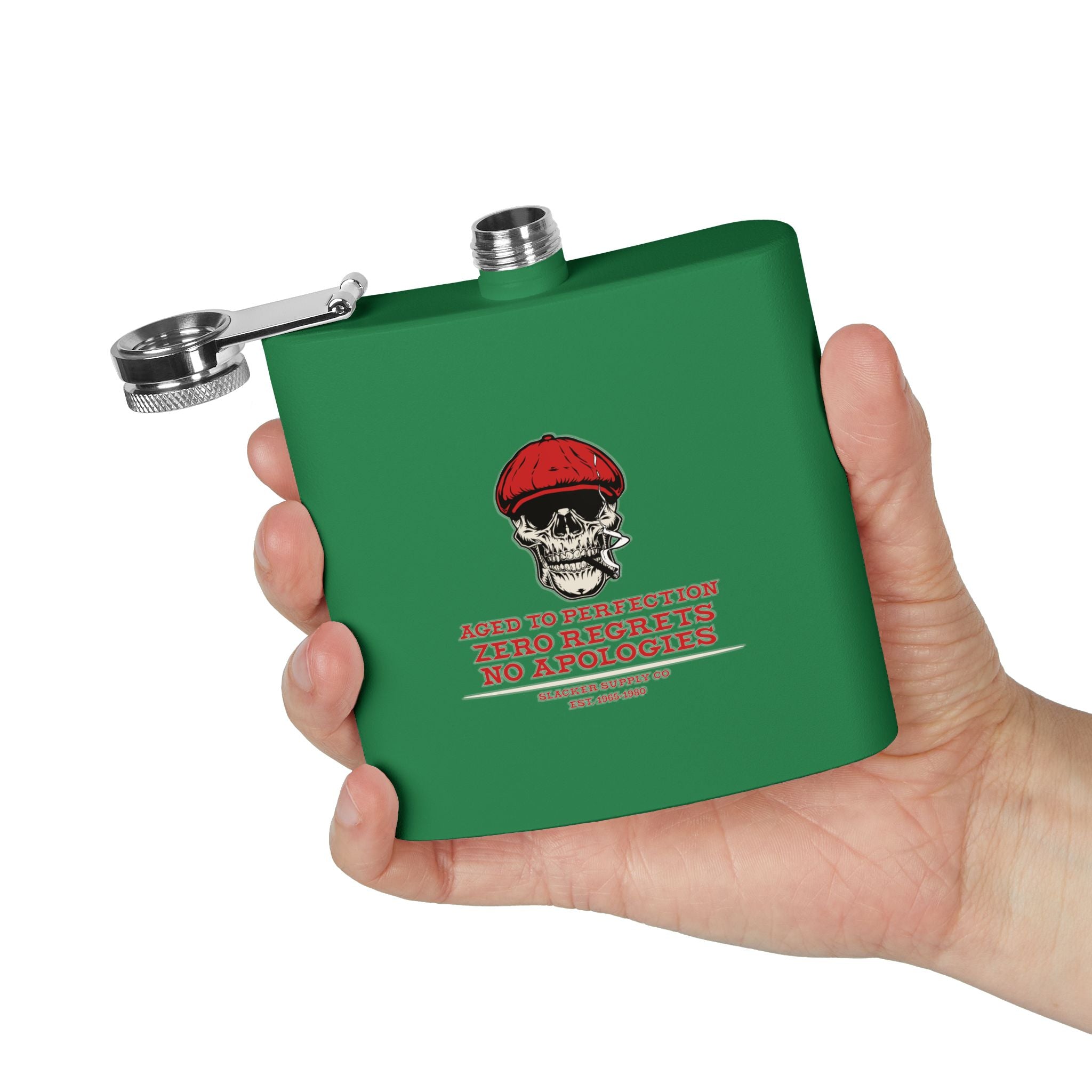 Red Beret Skull Flask