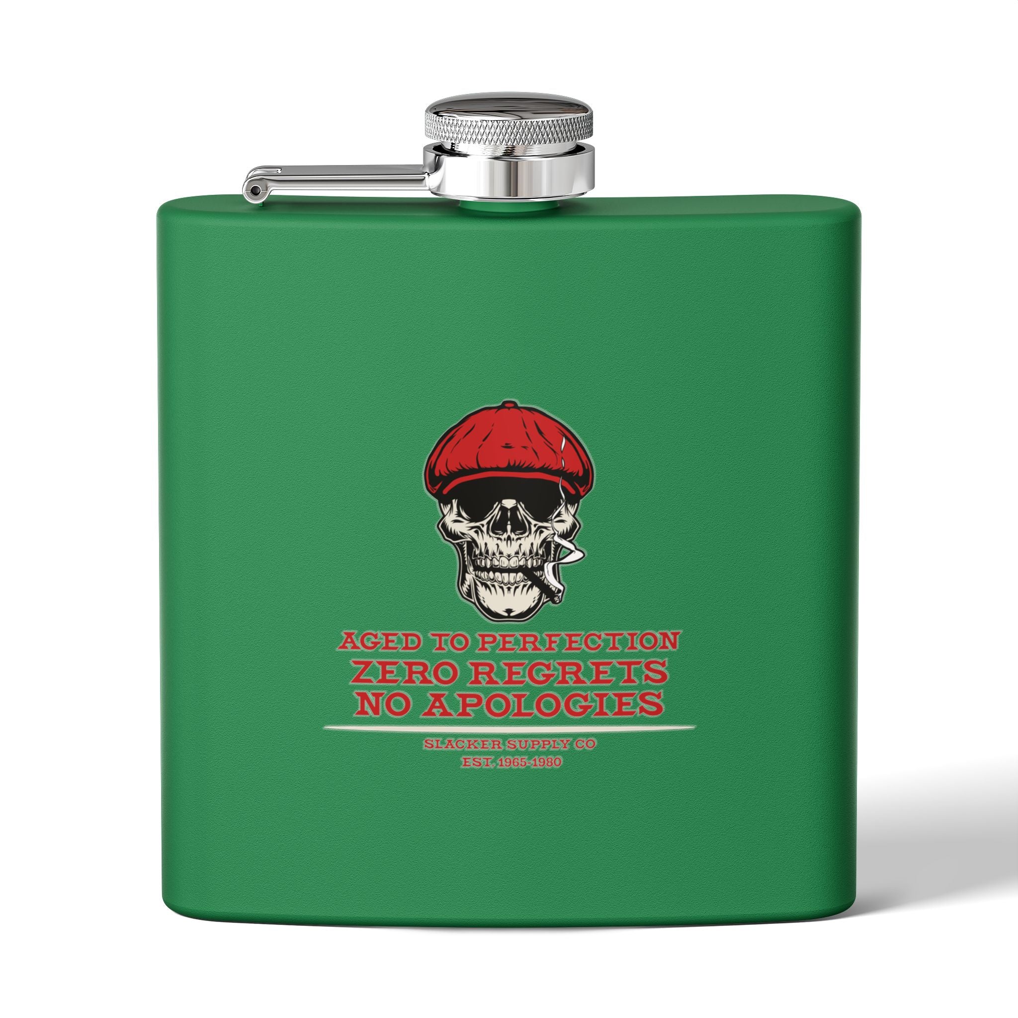Red Beret Skull Flask