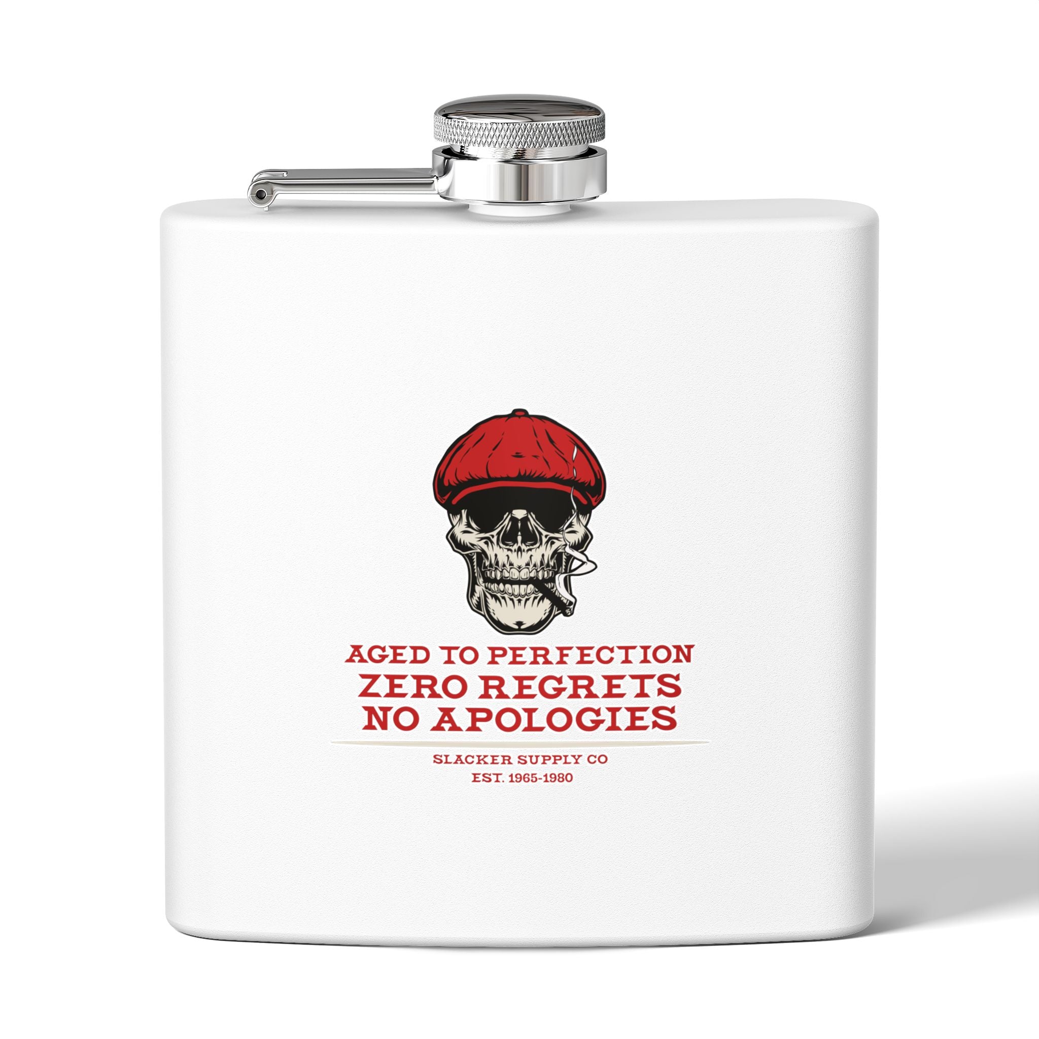 Red Beret Skull Flask