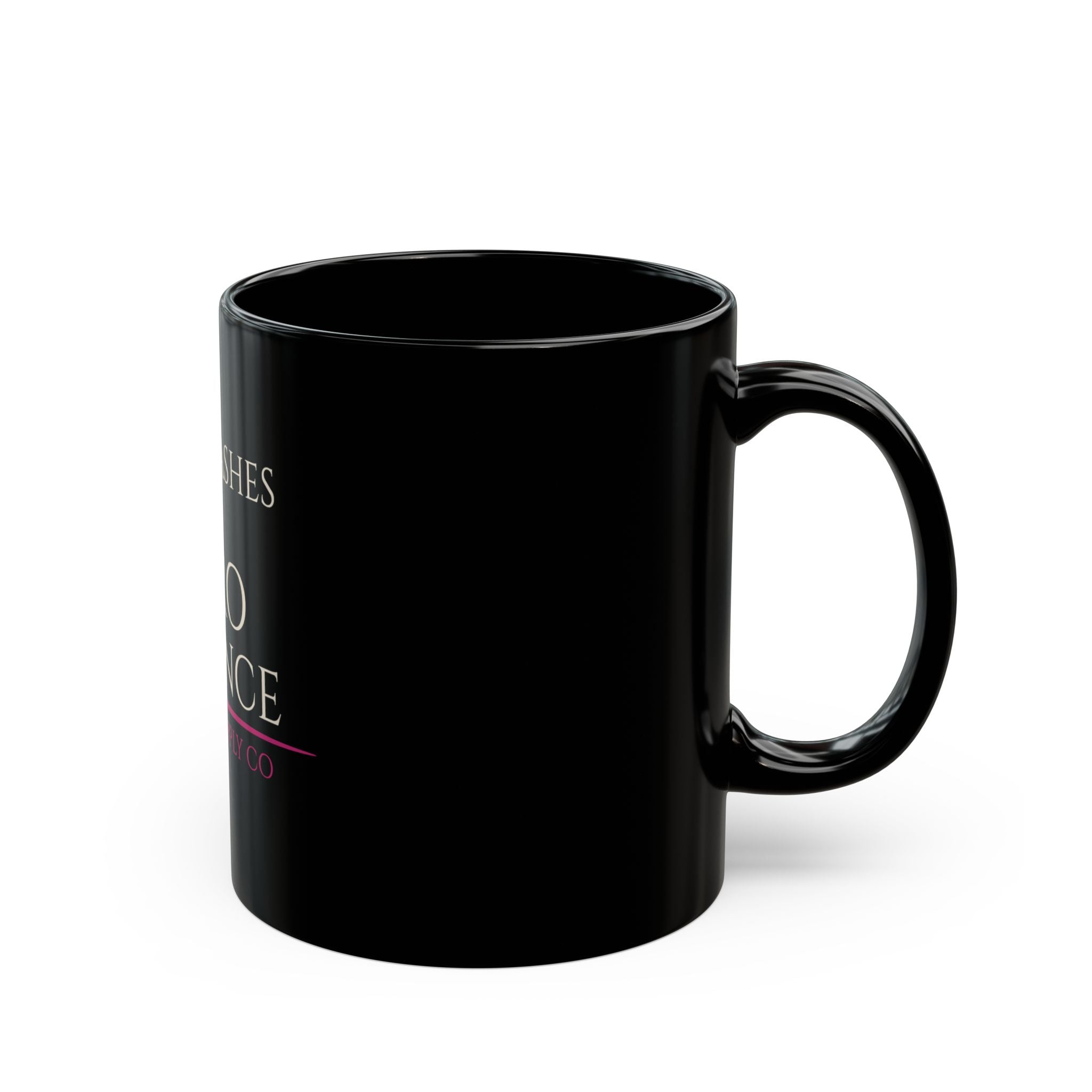 Hot Flashes & Zero Patience — Black Ceramic Mug