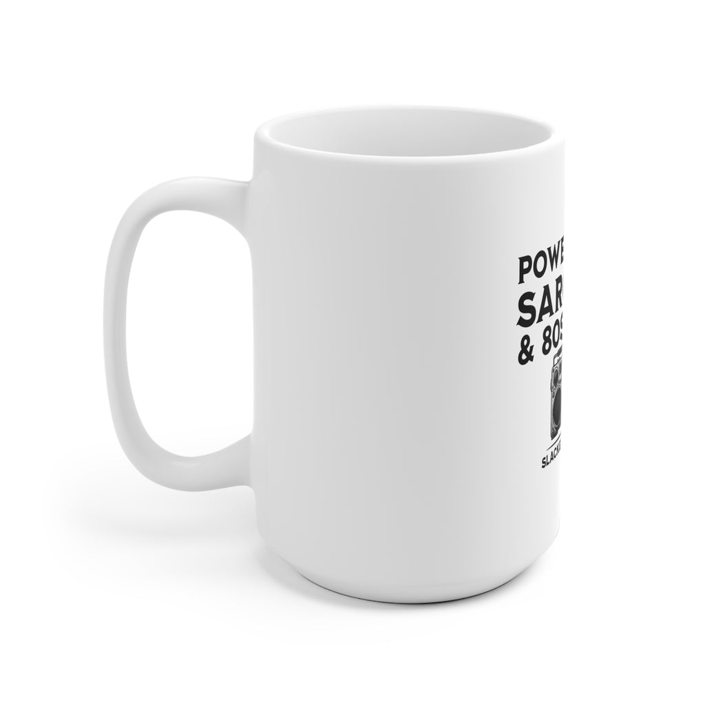 Powered by Sarcasm & 80s Rock — Gen X Mug