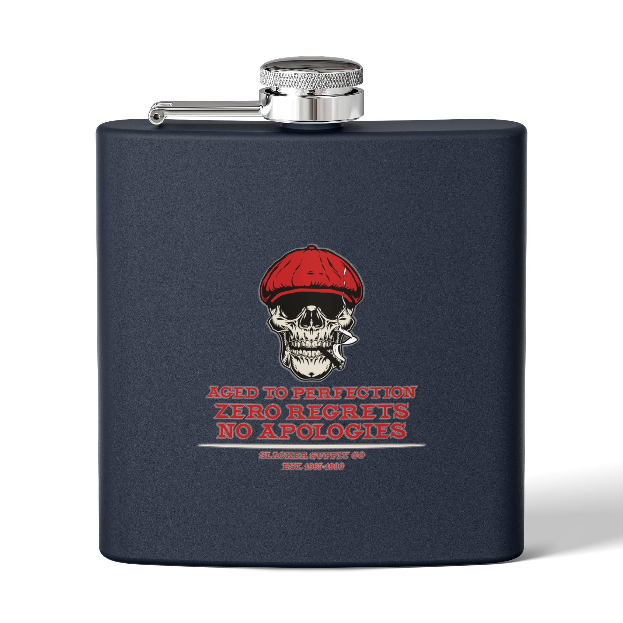 Red Beret Skull Flask
