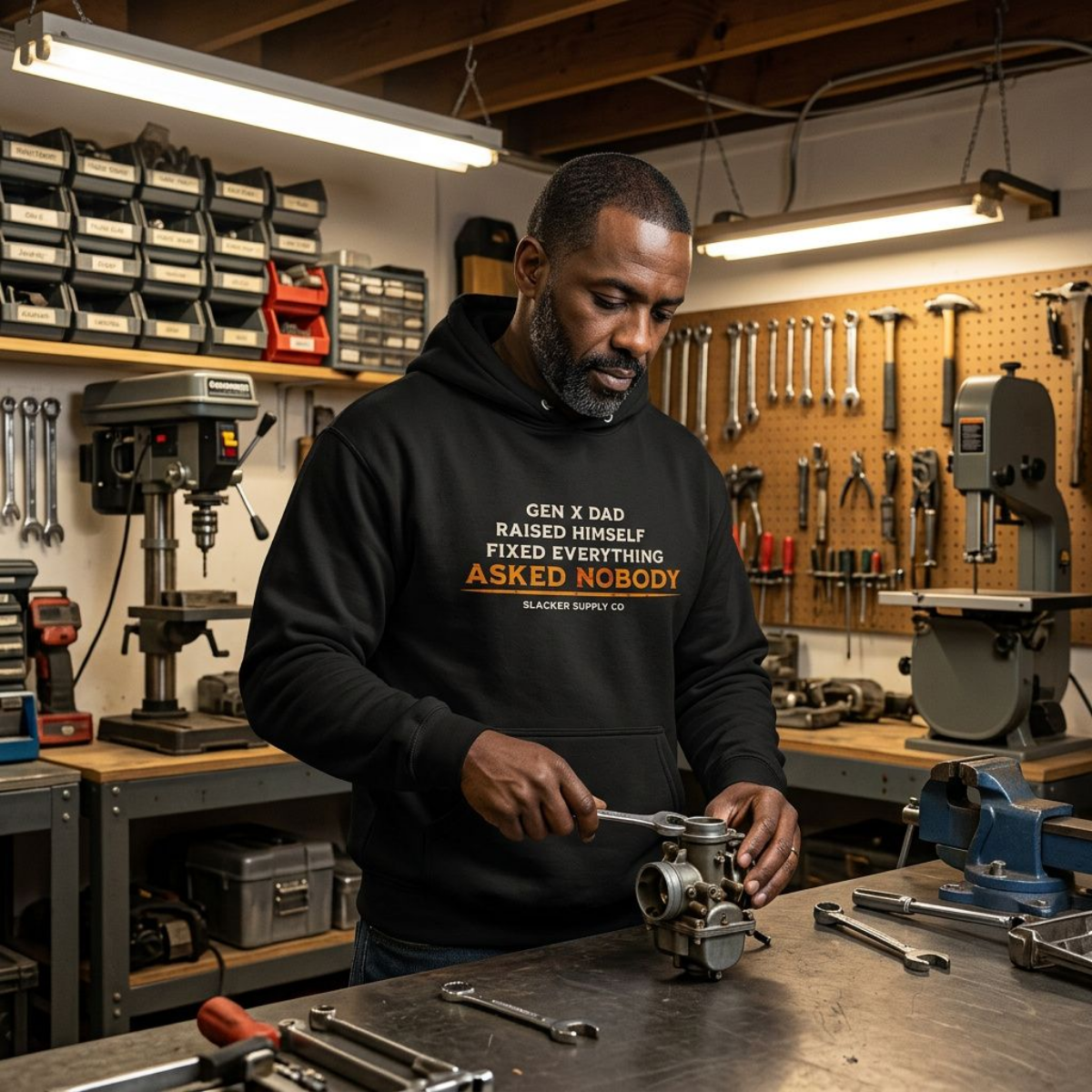 Gen X Dad — Raised Himself, Fixed Everything, Asked Nobody Hoodie